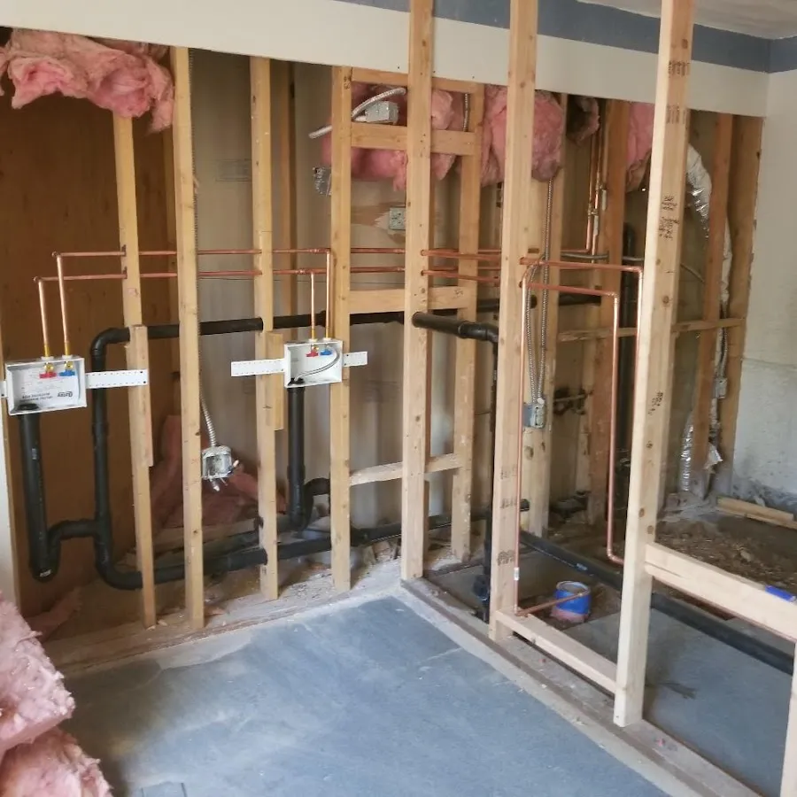 Copper pipe rough-in and plumbing installation in Tanque Verde